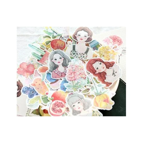 watercolor life Японские декоративные цветочные дневники, дневники, винтажные бумажные наклейки для скрапбукинга, канцелярские товары, школьные принадлежности, Осенние 60 шт - Цвет: watercolor life