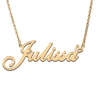 love heart julissa name necklace for women stainless steel gold silver nameplate pendant femme mother child girls gift