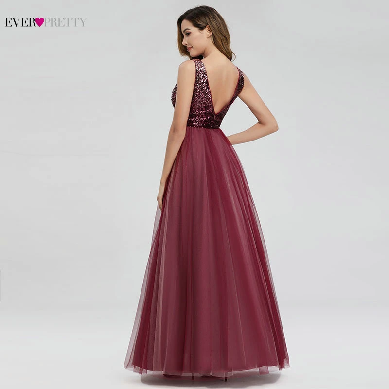 Темно-синие платья подружки невесты Ever Pretty A-Line с v-образным вырезом и блестками сексуальное длинное платье для свадебной вечеринки для женщин Vestido Madrinha