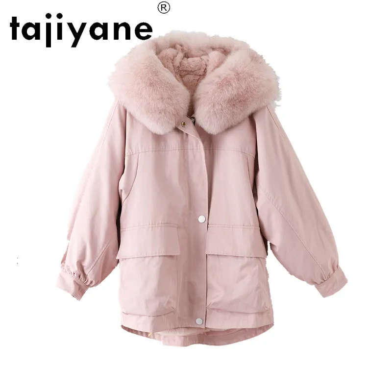 

Tajiyane winter clothes women 2020 winter real rabbit fur lining jackets woman 100% fox fur collar hooded parkas casaco TN803