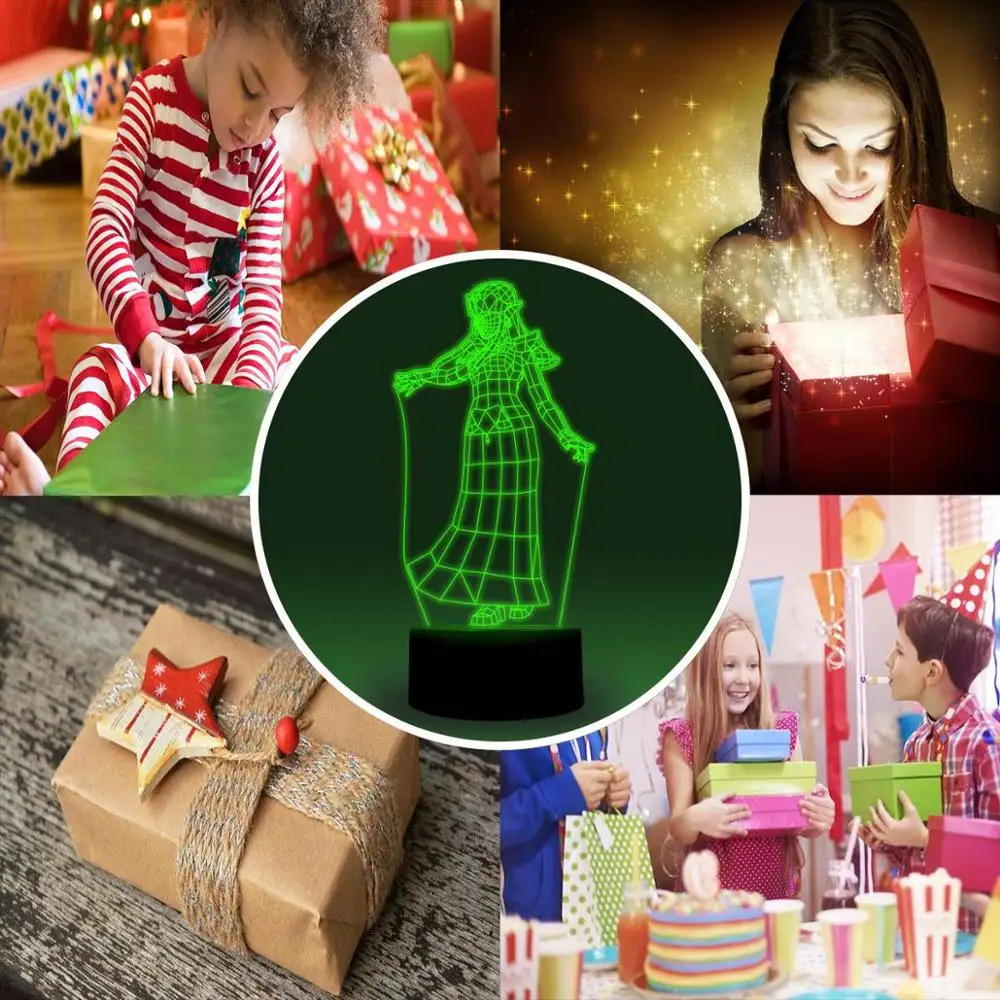 NiteApps 3D Zelda Lady ночник настольная Иллюзия украшение лампа подарок на день рождения приложение/сенсорное управление
