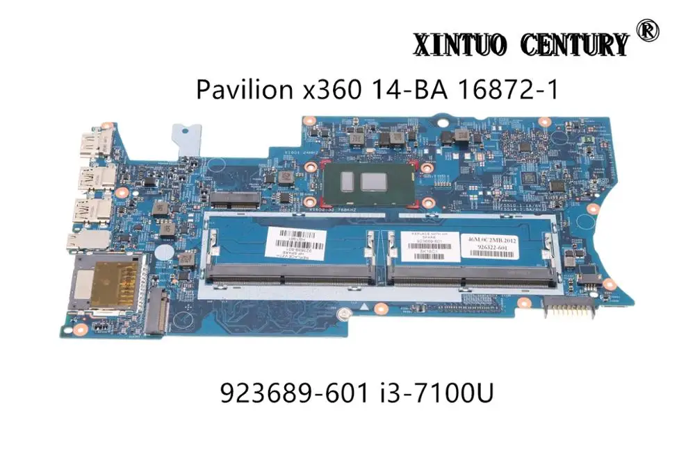 

923689-601 для струйного принтера HP Pavilion x360 14-BA 14-ba007ca Материнская плата ноутбука 16872-1 448.0C203.0011 W/ i3-7100U DDR4 100% тестирование работы