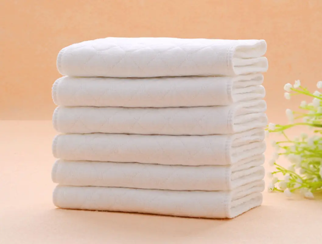 New 10PCS Soft Reusable Baby Cloth Diaper Nappy Liners insert 3 Layers Cotton Washable Baby Care Products images - 6