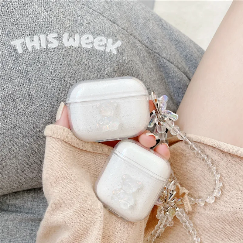 

For Airpods Pro Case Earphone Protective Cover Cute Gradient Colorful Transparen TPU Apple Airpod Cases Cover Airpods1/2 Case　　　