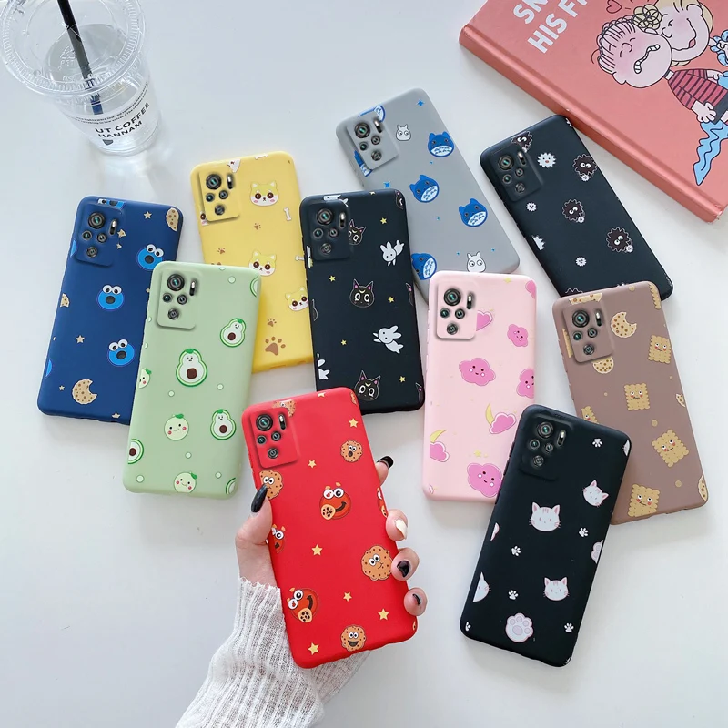

Silicone Cute Cartoon Phone Case For Xiaomi Redmi Note 10 10S Avocado Anime Soft Girl Fundas Back Cover on Redmi Note 10 Pro Max