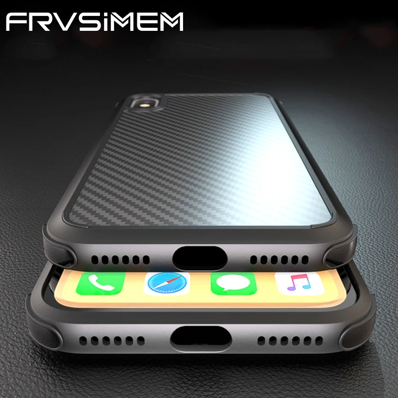 Противоударный чехол из углеродного волокна для iPhone 11 Pro X XS MAX XR 7 8 6 6S Plus мягкий