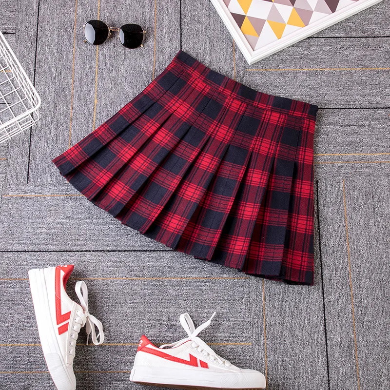 

Summer Women Plaid Skirt High Waist Chic Female Pleated Skirts Fashion Harajuku Ladies Mini Skirts Casual Cute Woman Short Skirt