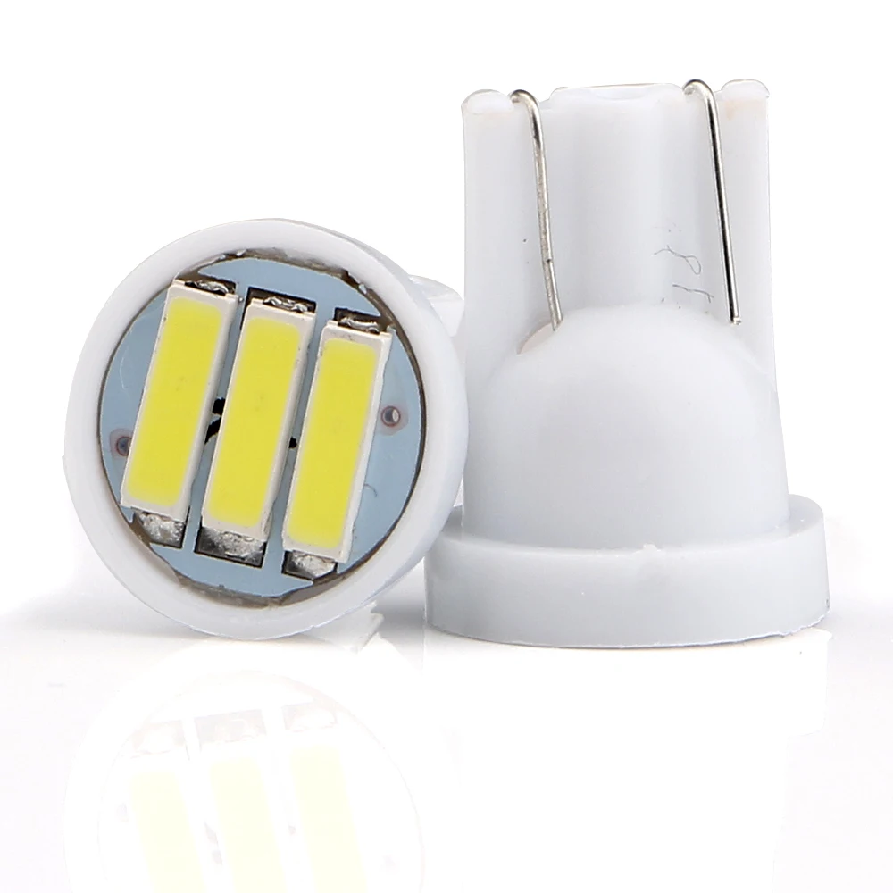 500 шт./лот T10 7014 3SMD 194 927 161 168 W5W 3 светодиодных фар для авто Подсветка приборной панели сигнальные лампы AC/DC 12V парковки боковых фонарей
