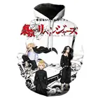 Толстовка с капюшоном для мужчин и женщин, модный мужской свитшот с 3D рисунком Токийский призрак, уличная одежда, свитшот для мальчиков, куртка оптом