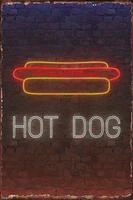 neon hot dog sign room decoration retro vintage metal sign tin sign tin plates wall decor for art home club man cave cafe pub
