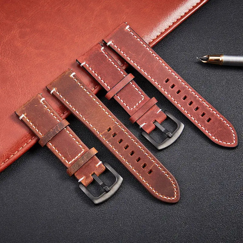Ремешок ручной работы из натуральной кожи для мужских часов винтажный сменный