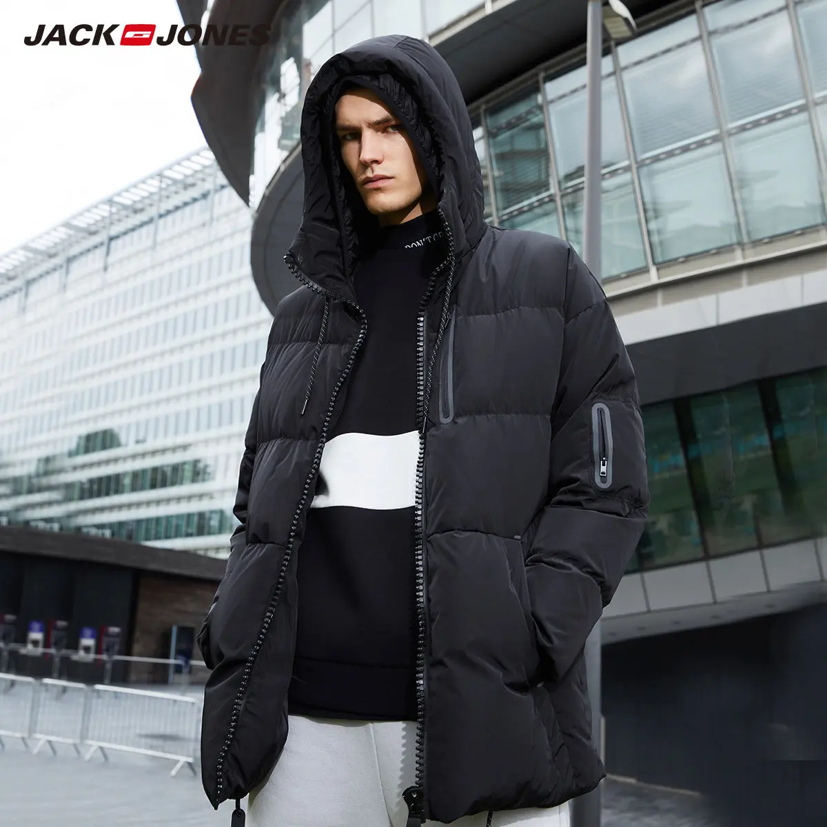 JackJones мужская зимняя куртка на молнии с капюшоном | 218312531|