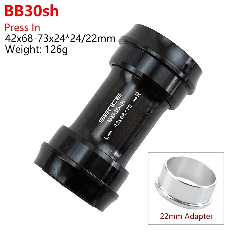 BB30sh 42x24-22mm BB30 PF30 BB386 BSA 30 24 22 мм Нижний Кронштейн велосипед BB запчасти, подшипник 68 73 мм центральная ось дорога MTB набор игрушек для SHIMANO SRAM - Цвет: BB30sh 42x24-22mm