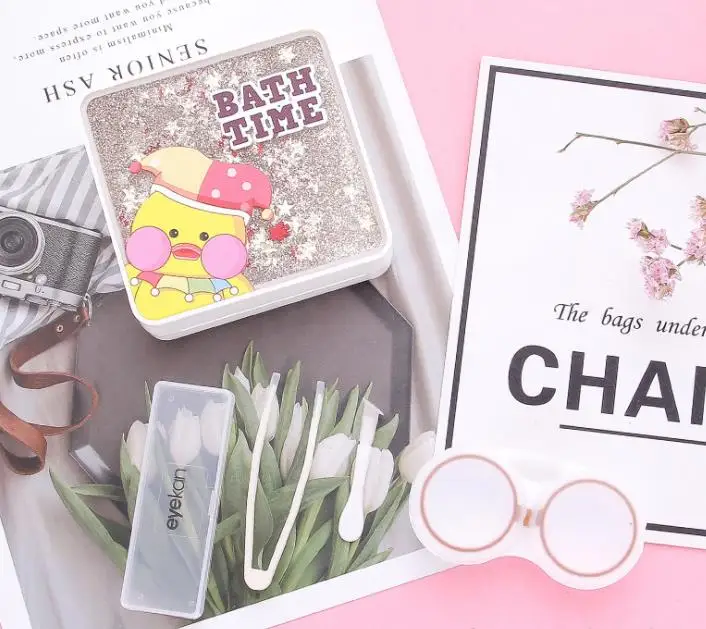 Дорожный мультяшный набор для ухода за глазами держатель контактных линз чехол