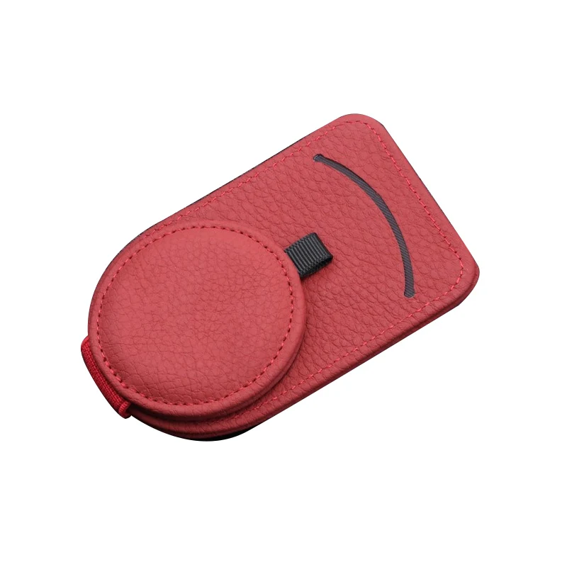 

Car Sunglasses Holder Leather Black Red Pink Auto Sun Visor Glasses Case Car Fastener Card Ticket Clip Car Accessories