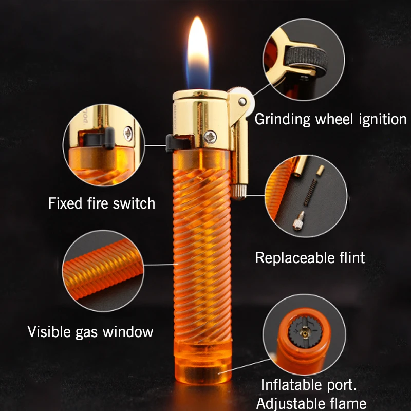 Забавные зажигалки Бутановая газовая зажигалка с огнеупорным замком надувная