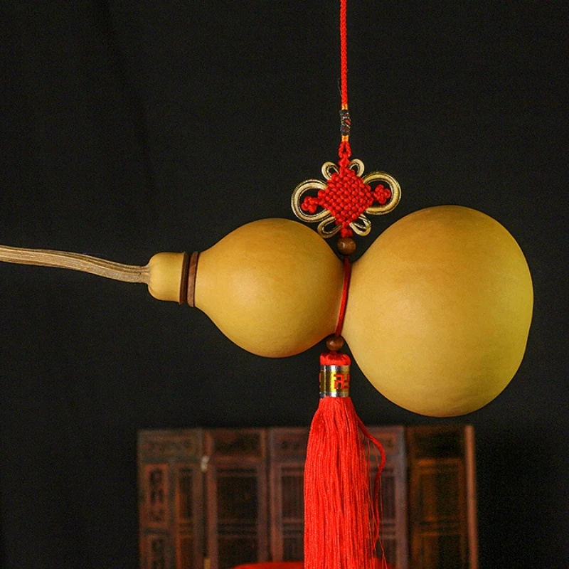 Традиционная китайская натуральная тыква на удачу, искусственная сухая деревянная Тыква Hu Lu Fengshui Bagua, подвесной амулет, достойный подарок