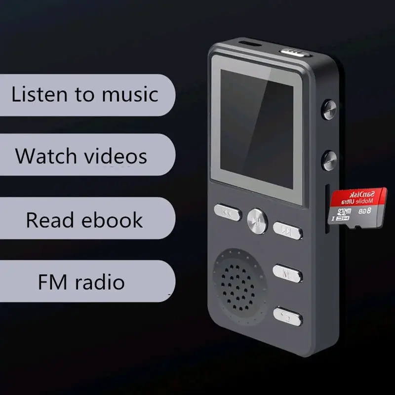 Mp3-плеер HD 8 ГБ/4 ГБ с экстракоррозионным динамиком FM-радио будильником Hifi музыка