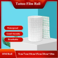 10mroll waterproof protective tattoo film for skin aftercare breathable adhesive tattoo bandage roll repair transparent tape