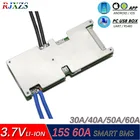 Умная плата 15S 60A lipo, литий-полимерная, BMSPCMPCB, защитная плата аккумулятора для 15 ячеек, аккумулятор 18650, с балансом, с приложением