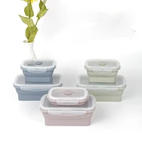 silicone lunch box outdoor folding bowl microwave oven lunch box fresh keeping box portable lunch box telescopic bowl travel