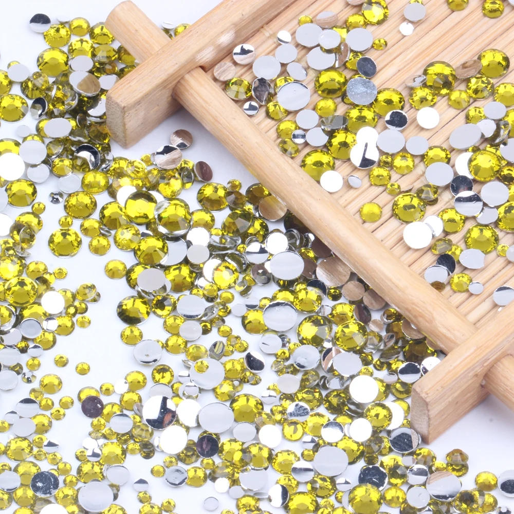 Стразы из оливковой смолы 2 6 мм с круглым плоским основанием без горячей фиксации
