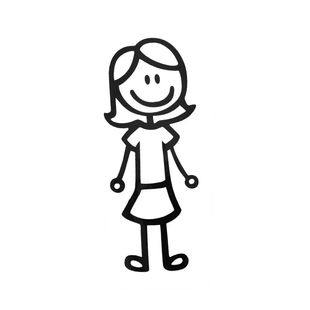 Забавная наклейка на машину с изображением членов семьи индивидуальная