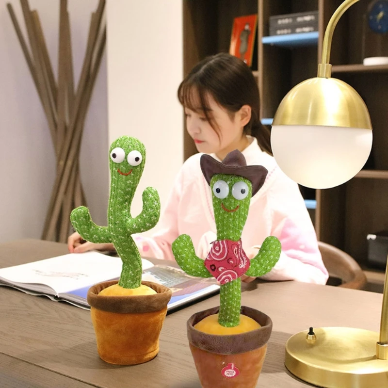 

Electric Dancing Light Recording Cactus Plush Toy with 120 English Songs