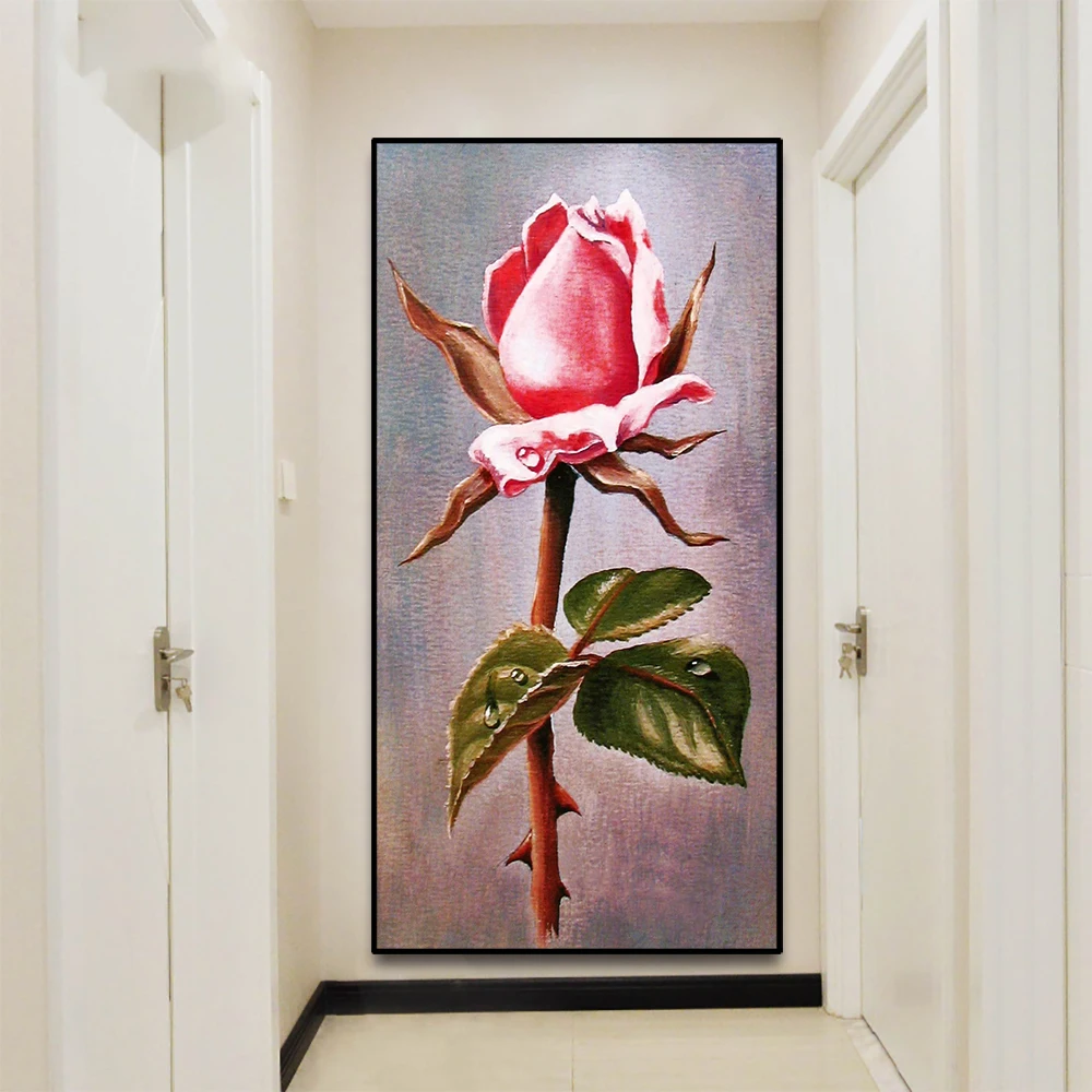 Laeacoo постер с розовой розой декор для интерьера холст домашний украшение