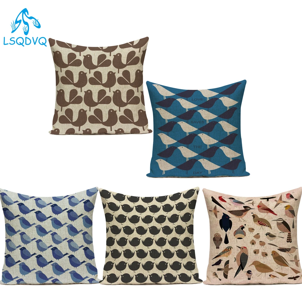 

Полиэстер Декоративные диванные подушки Чехол Животные птиц диван Чехлы на подушки для дома для Гостиная украшения подушки Чехол
