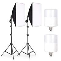 2pcs photography 50x70cm softbox continuous lighting kits professional light system e27 socket photographic bulbs photo studio