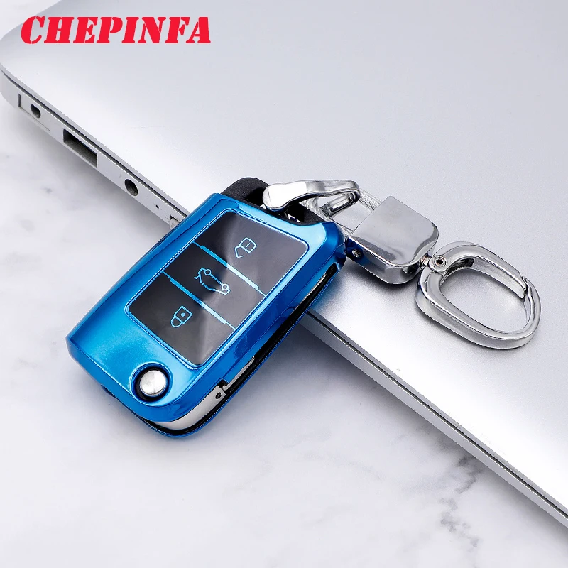 Чехол для автомобильного ключа из ТПУ защитный чехол с полным покрытием Volkswagen VW