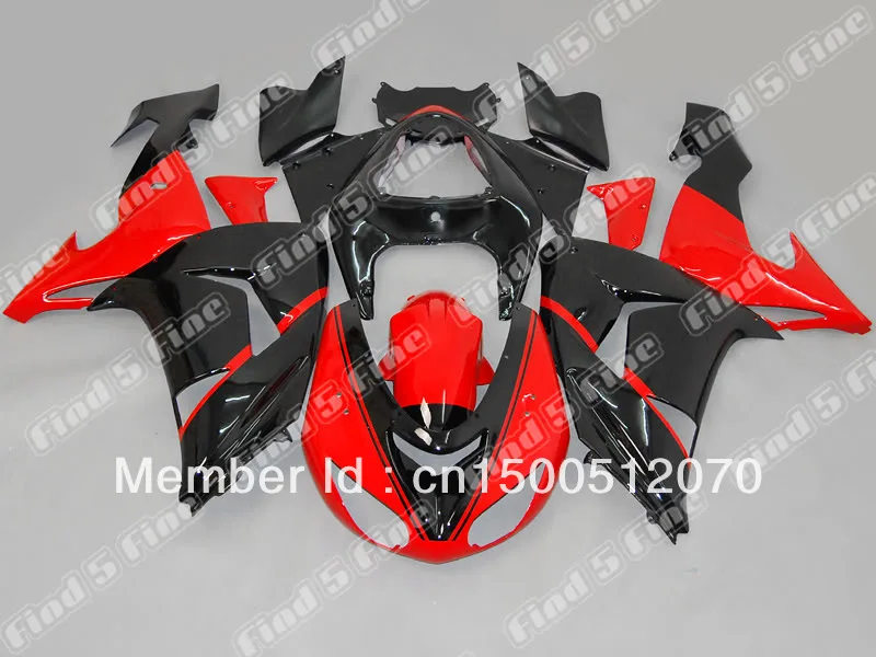 

Free Shipping Red Black For KAWASAKI ZX10R 06 07 ZX 10R 06-07 ZX-10R 2006 2007 2006-2007 ABS Fairing Kit