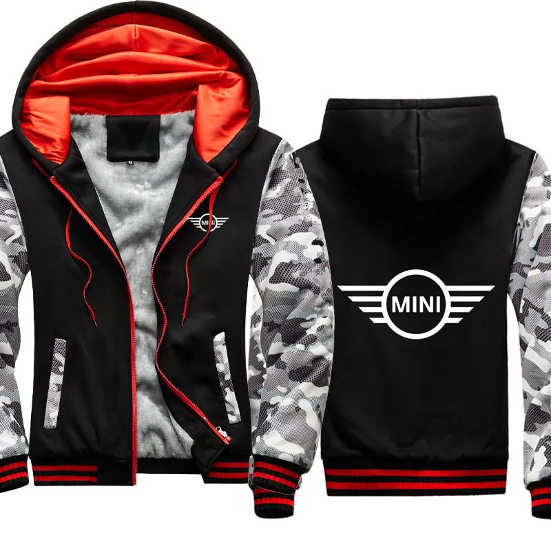 

Mens Thicken jacket Wintter Warm Slim Men's Hoodie jacket Mini car logo printing jacket Harajuku Men jacket Male Clothin