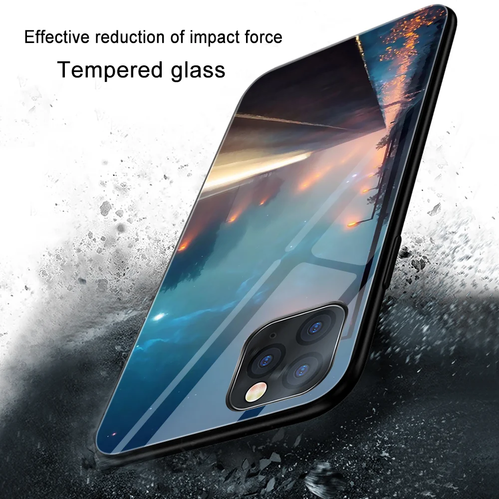 ciciber Beach Dusk sky Case for Iphone 12 case for Iphone 12 11 XR Pro XS MAX mini X 7 8 6 6S Plus SE 2020 Tempered Glass Funda