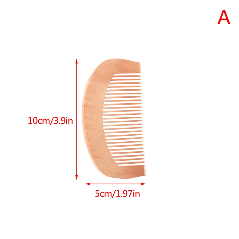 5 размеров натуральный расческа из персикового дерева закрыть зубы