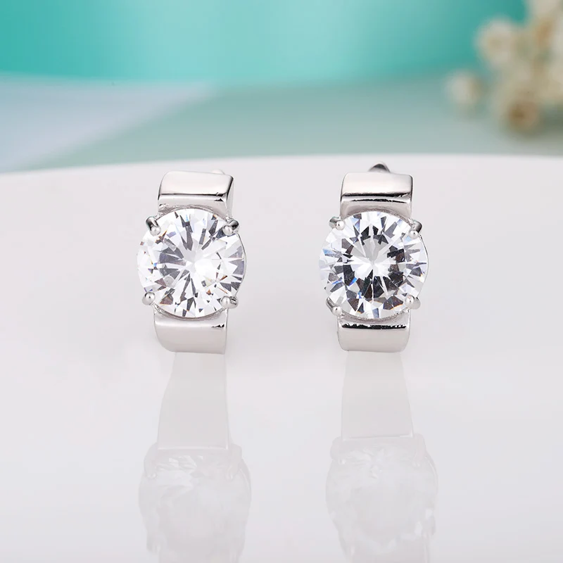 4-silver MAIKALE простые серьги с цирконием кубической Огранки Красный/синий/черный/зеленый 10 мм CZ бисера золото/серебро серьги для женщин Корейский подарок ювелирных изделий - Окраска металла: 4-silver