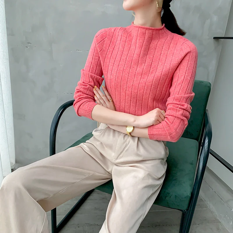 adohon 2020 woman winter 100% Cashmere sweaters and autumn knitted Pullovers High Quality Warm Female thickening Turtleneck