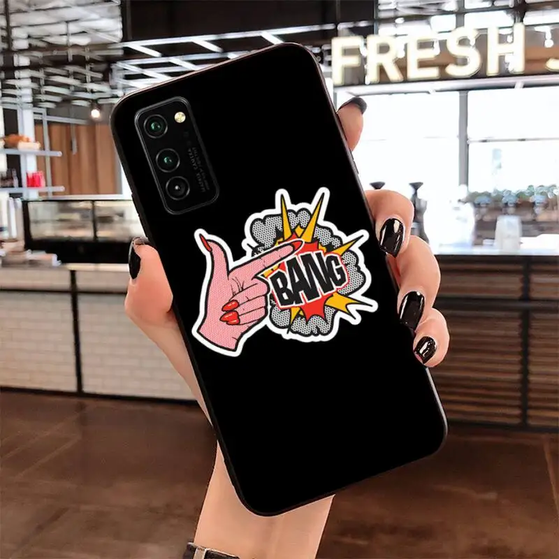 

HPCHCJHM pistol bang Black TPU Soft Rubber Phone Cover for Samsung S20 plus Ultra S6 S7 edge S8 S9 plus S10 5G lite 2020
