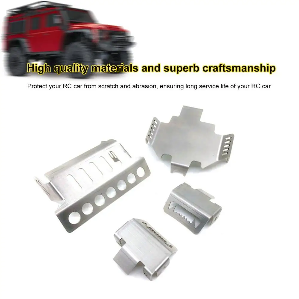

4PCS Chassis Armor Egg Protector Front And Rear Guard Skid Plate Bumper Plate Protector For Traxxas TRX-4 1/10 RC Crawler Car