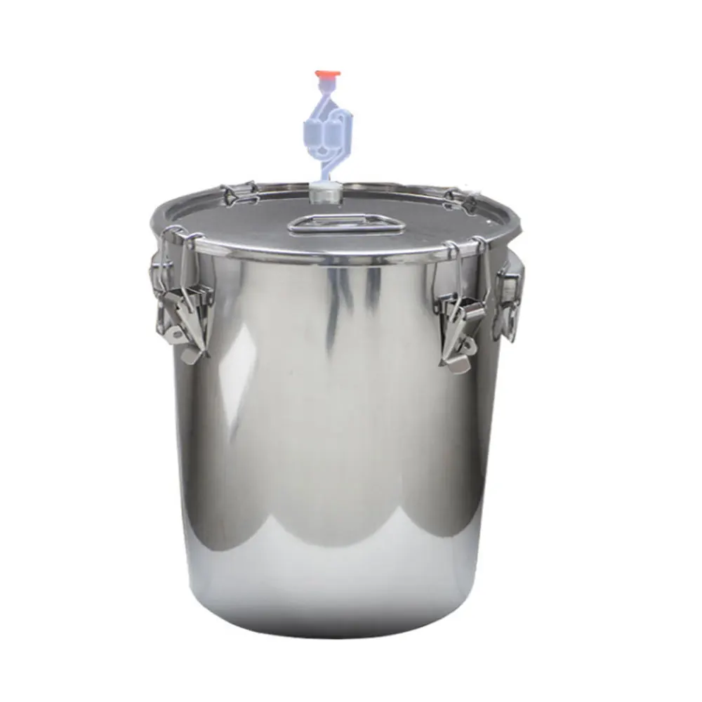 

XMT-HOME Hydraulic Seals Water Sealed Fermentation Bucket 304 Stainless Steel Fermenter Brewing Alcohol Wine Fermented 11L 1pc