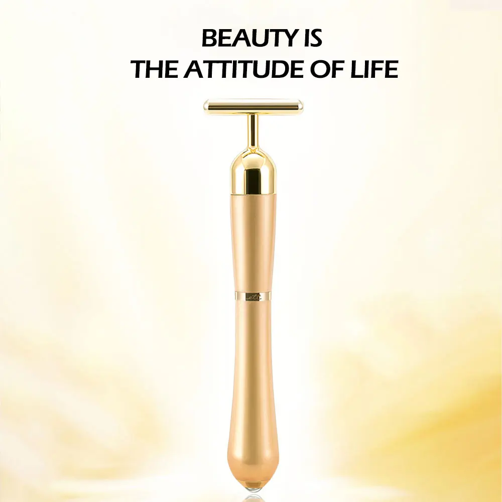 Вибрационный массажер для лица косметический бар Золотая энергия укрепляющий