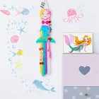 Вязаная повязка для волос с бантом в виде русалки для девочек, заколка-органайзер, подвеска из держатель ленты фетра, детские украшения для волос