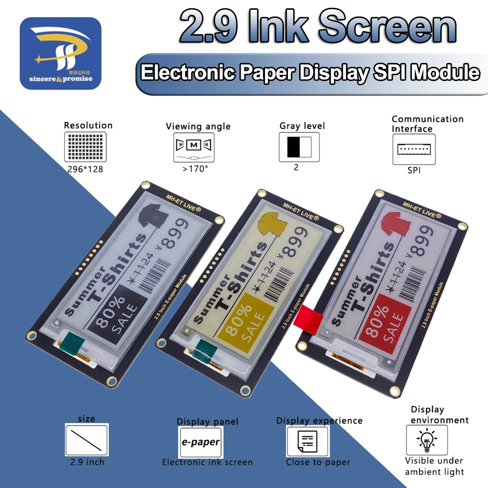 Модуль электронной бумаги 2 9 дюйма E Ink экран дисплея EInk поддержка SPI для Arduino UNO STM32