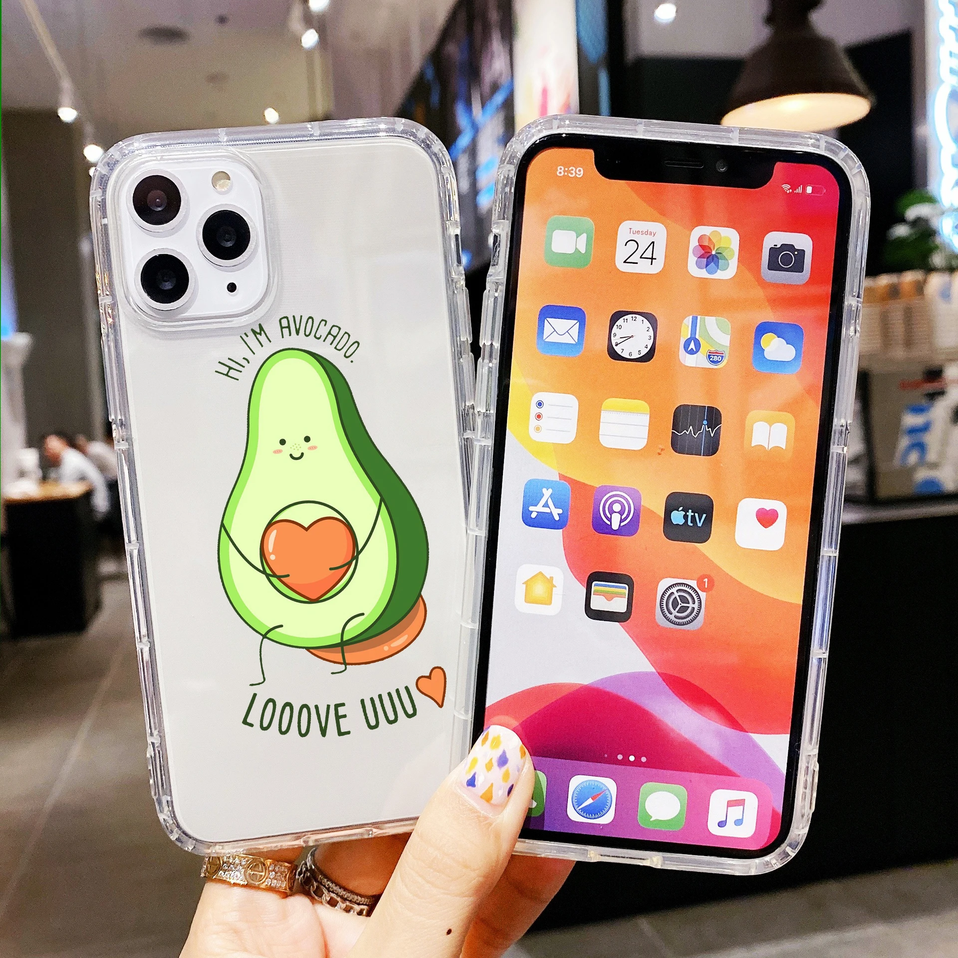 

PYNQZY Cute Avocado Soft TPU Phone Cases For Iphone XR 12 Pro MAX 6s 8 7 Plus XR 11 XS MAX SE 2020 Summer Fruit Cute Funny Food