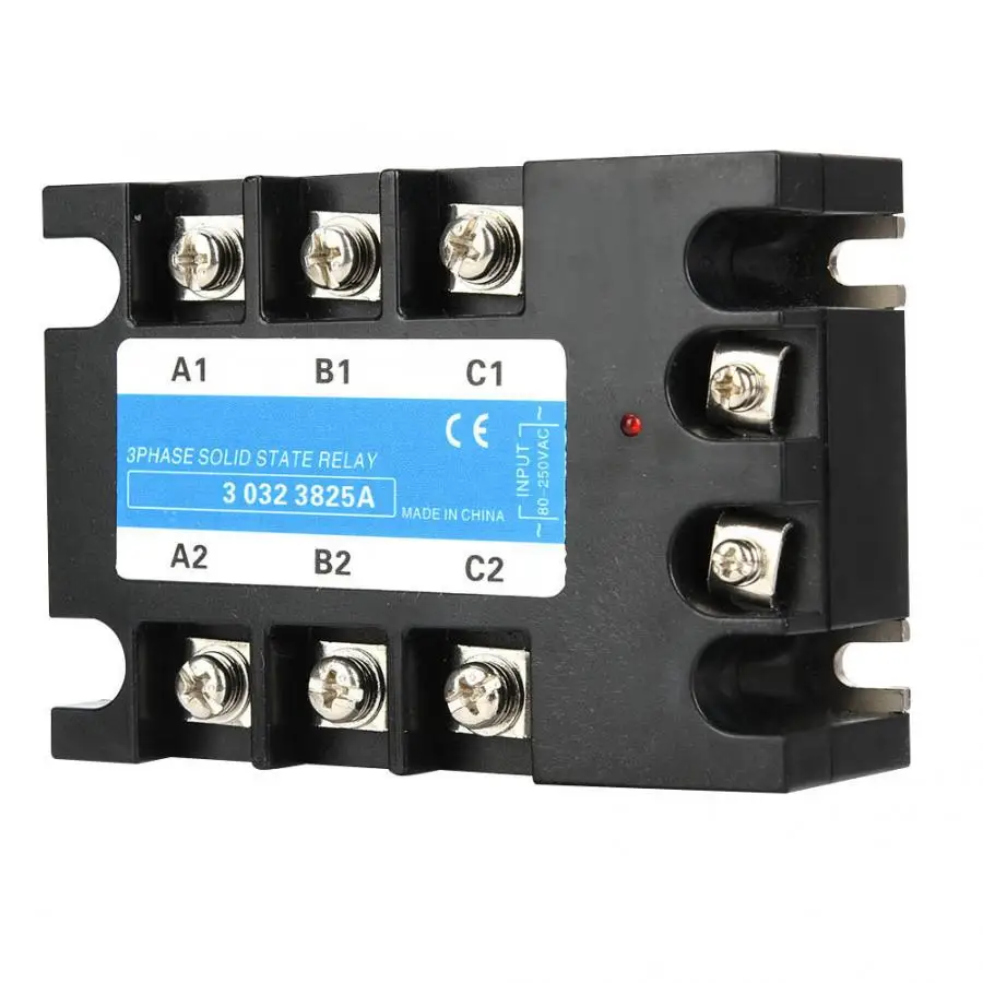 40A AC трехфазное твердотельное реле SSR 80-250V вход 25A/40A/60A/80A/100A для станков с ЧПУ |