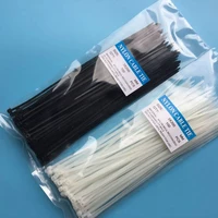 1000 pcs 3x100mm white black self locking plastic nylon cable ties wire zip tie