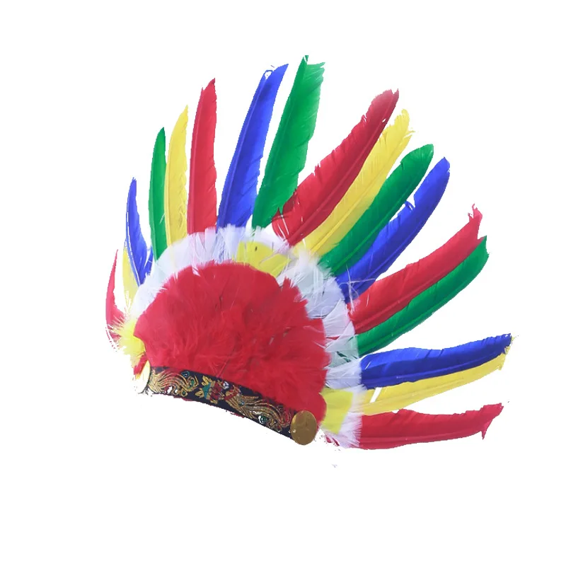

Indian headdress ball annual meeting savage colorful feather Cosplay