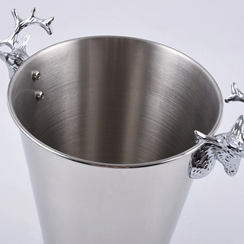 

Elk Sculpture Champagne Bucket, Nordic Bar KTV Stainless Steel Ice Bucket for Beer and Wine Chilling