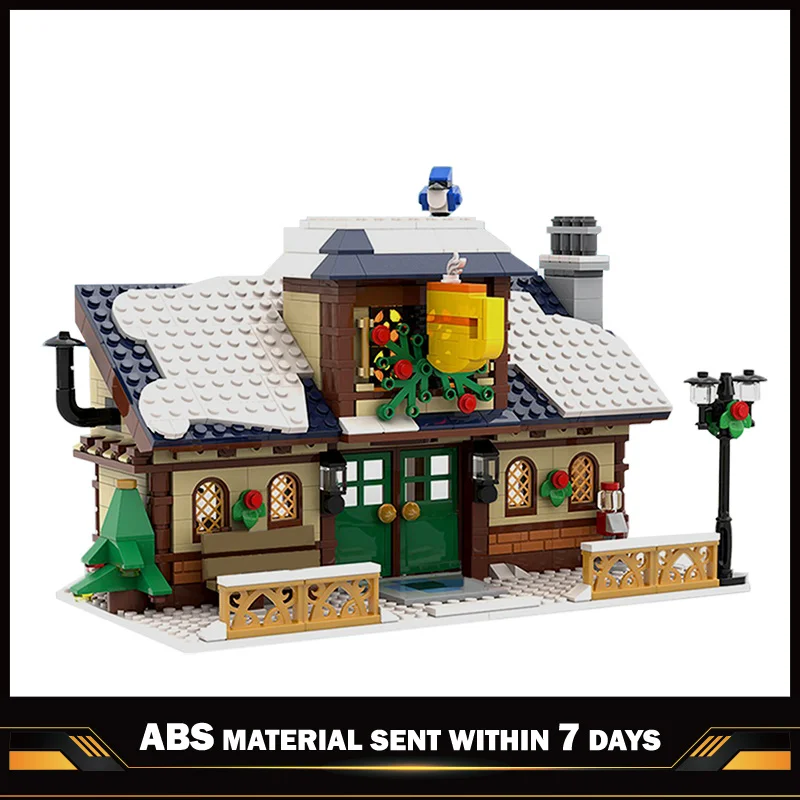 

MOC Street View 51898 Winter Cafe Bar City Drawing Module Building Block Bricks Children's Toys Christmas Gift